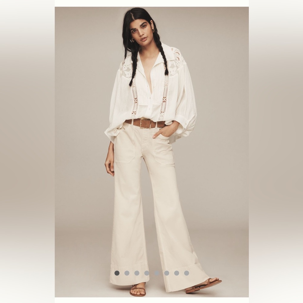 NWT Anthropologie The Rylan Relaxed High-Rise Flare Pants by Pilcro